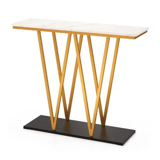 Masă decorativă cu blat de marmură 100 x 30 x 79 cm
