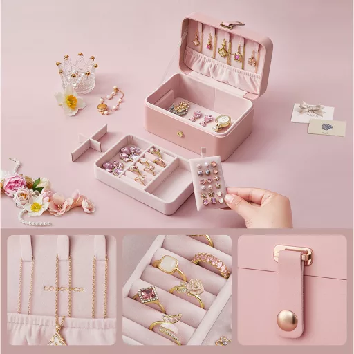 Organizator de Bijuterii Roz 16x11x7.8cm